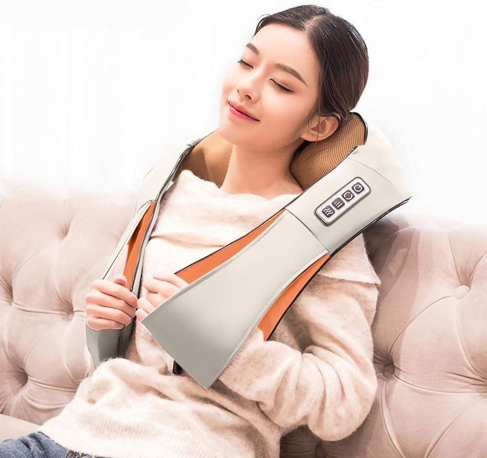 Masajeador Cervical Térmico Shiatsu para Cuello, Hombros, Espalda, Piernas y Glúteos